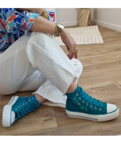 Baskets>La boutique de Lilie BASKETS GISELE BLEU CANARD Bleucanard