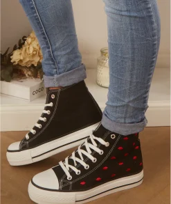 Baskets>La boutique de Lilie BASKETS LUCIANA Noir