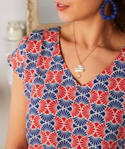 Tops / Blouses>La boutique de Lilie BLOUSE BRANDY Rouge