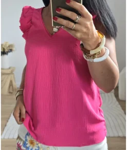 Tops / Blouses>La boutique de Lilie BLOUSE CLEMENTINE Fushia