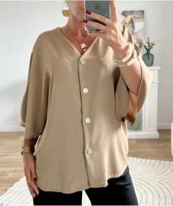 Tops / Blouses>La boutique de Lilie BLOUSE DONATIEN Taupe