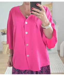 Tops / Blouses>La boutique de Lilie BLOUSE DONATIEN Fushia