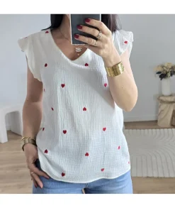 Tops / Blouses>La boutique de Lilie BLOUSE GAETANE GAZ DE COTON Blanc
