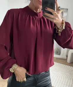 Tops / Blouses>La boutique de Lilie BLOUSE JEANINE Bordeaux