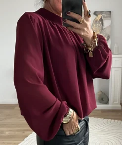 Tops / Blouses>La boutique de Lilie BLOUSE JEANINE Bordeaux