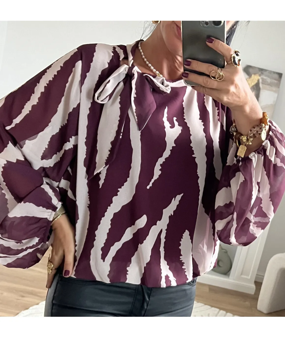 Tops / Blouses>La boutique de Lilie BLOUSE JOCTAVIA Bordeaux