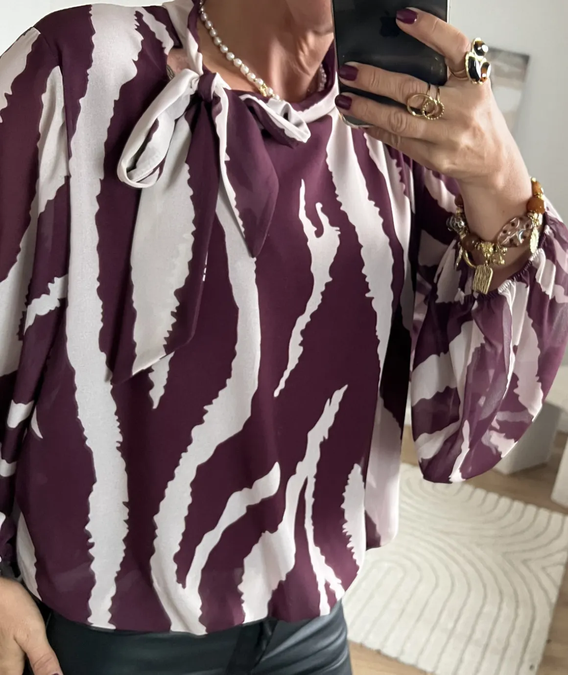 Tops / Blouses>La boutique de Lilie BLOUSE JOCTAVIA Bordeaux