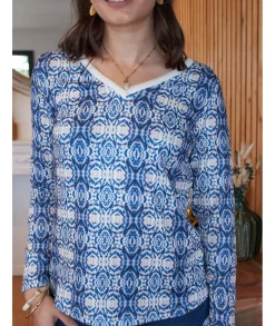 Tops / Blouses>La boutique de Lilie BLOUSE JULIETTE Bleu