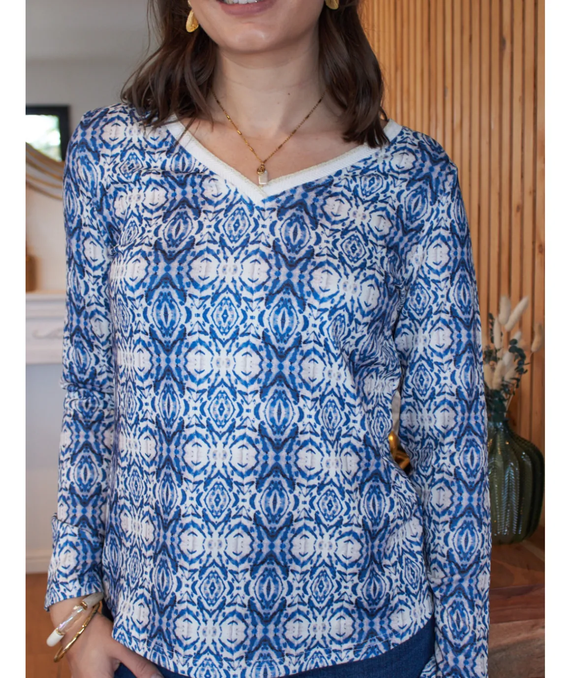Tops / Blouses>La boutique de Lilie BLOUSE JULIETTE Bleu