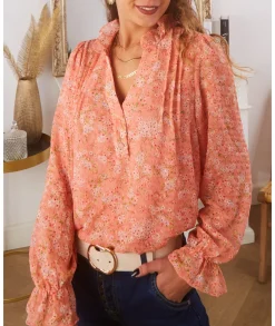 Tops / Blouses>La boutique de Lilie BLOUSE LAURA Rose