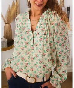 Tops / Blouses>La boutique de Lilie BLOUSE LAURA Vert