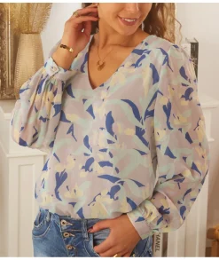 Tops / Blouses>La boutique de Lilie BLOUSE LOANE Bleu