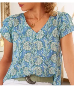Tops / Blouses>La boutique de Lilie BLOUSE NATHALIE Bleuciel