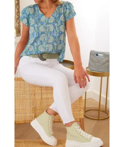 Tops / Blouses>La boutique de Lilie BLOUSE NATHALIE Bleuciel