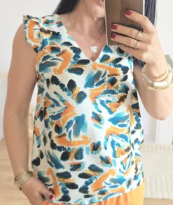 Tops / Blouses>La boutique de Lilie BLOUSE NILA Bleucanard