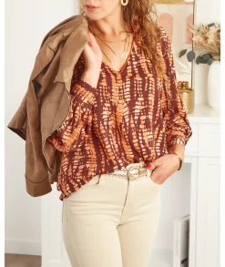 Tops / Blouses>La boutique de Lilie BLOUSE NINA Camel