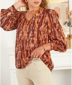 Tops / Blouses>La boutique de Lilie BLOUSE NINA Camel