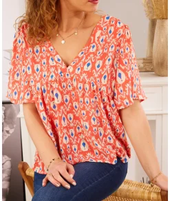 Tops / Blouses>La boutique de Lilie BLOUSE SALOME Corail