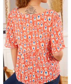 Tops / Blouses>La boutique de Lilie BLOUSE SALOME Corail