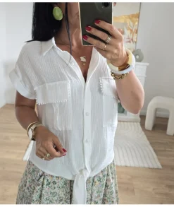 Tops / Blouses>La boutique de Lilie BLOUSE SYLVIA Blanc