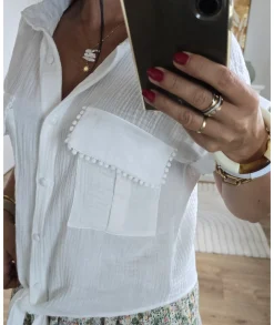 Tops / Blouses>La boutique de Lilie BLOUSE SYLVIA Blanc