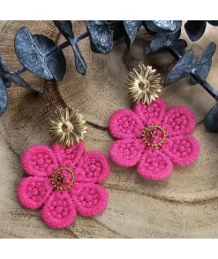 Bijoux>La boutique de Lilie BOUCLE D'OREILLE ABY Fushia