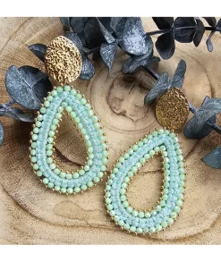 Bijoux>La boutique de Lilie BOUCLE D'OREILLE ESTEBANNE Vertdeau