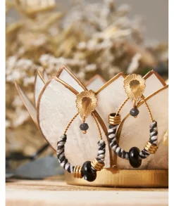 Bijoux>La boutique de Lilie BOUCLE D'OREILLE FABIOLA Noir