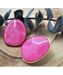 Bijoux>La boutique de Lilie BOUCLE D'OREILLE LAMINE Fushia