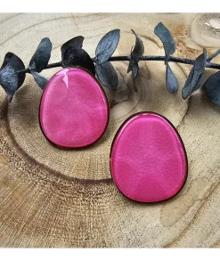 Bijoux>La boutique de Lilie BOUCLE D'OREILLE LAMINE Fushia