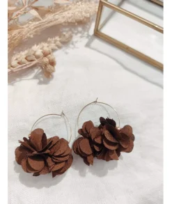 Bijoux>La boutique de Lilie BOUCLES D'OREILLES SALOME Camel