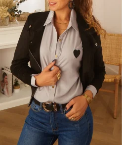 Chemises>La boutique de Lilie CHEMISE EMY Gris