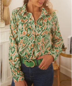 Chemises>La boutique de Lilie CHEMISE FLORE Vert
