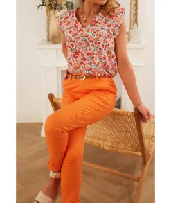 Jeans / Pantalons>La boutique de Lilie CHINO KARINE III Orange