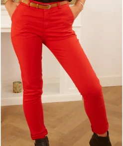 Jeans / Pantalons>La boutique de Lilie CHINO LAURA Rouge