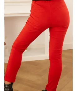 Jeans / Pantalons>La boutique de Lilie CHINO LAURA Rouge