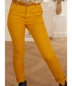 Jeans / Pantalons>La boutique de Lilie CHINO LAURA Moutarde