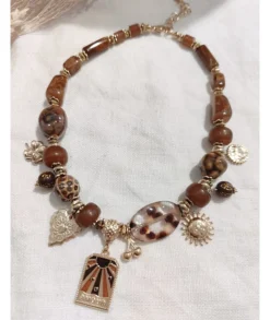 Bijoux>La boutique de Lilie COLLIER JOANIE Marron