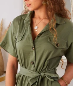 Combinaisons>La boutique de Lilie COMBI SHORT MARIANA Kaki