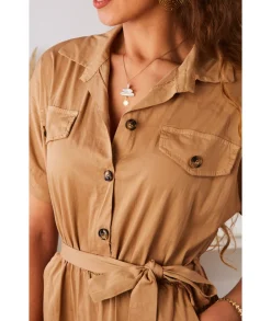 Combinaisons>La boutique de Lilie COMBI SHORT MARIANA Camel