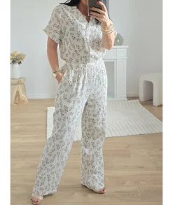 Combinaisons>La boutique de Lilie COMBINAISON ANTOINETTE GAZE DE COTON Blanc