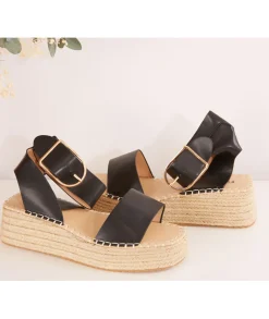 Sandales & Espadrilles>La boutique de Lilie COMPENSEE GINA Noir