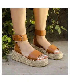 Sandales & Espadrilles>La boutique de Lilie COMPENSEE GINA Camel
