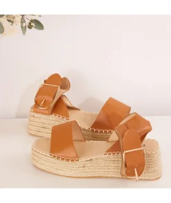 Sandales & Espadrilles>La boutique de Lilie COMPENSEE GINA Camel