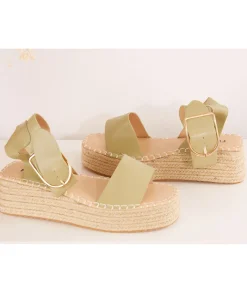 Sandales & Espadrilles>La boutique de Lilie COMPENSEE GINA Vert