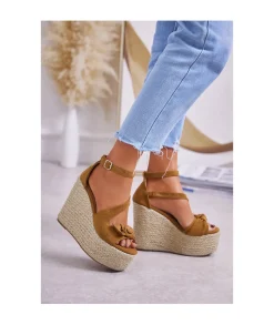 Sandales & Espadrilles>La boutique de Lilie COMPENSEE LAURA Camel