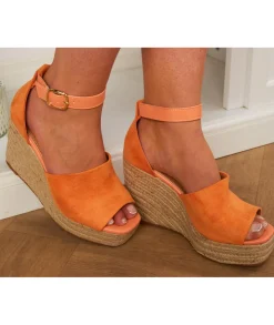 Sandales & Espadrilles>La boutique de Lilie COMPENSEES ORTENSE Orange