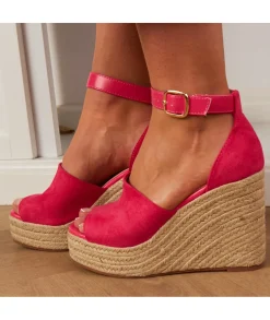 Sandales & Espadrilles>La boutique de Lilie COMPENSEES ORTENSE Fushia