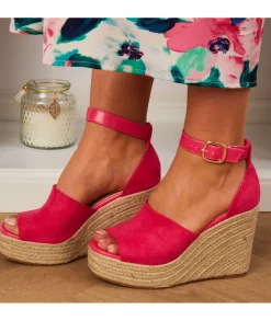 Sandales & Espadrilles>La boutique de Lilie COMPENSEES ORTENSE Fushia
