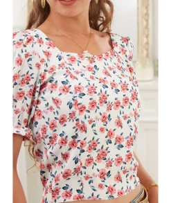 Tops / Blouses>La boutique de Lilie CROC TOP LAURA Blanc